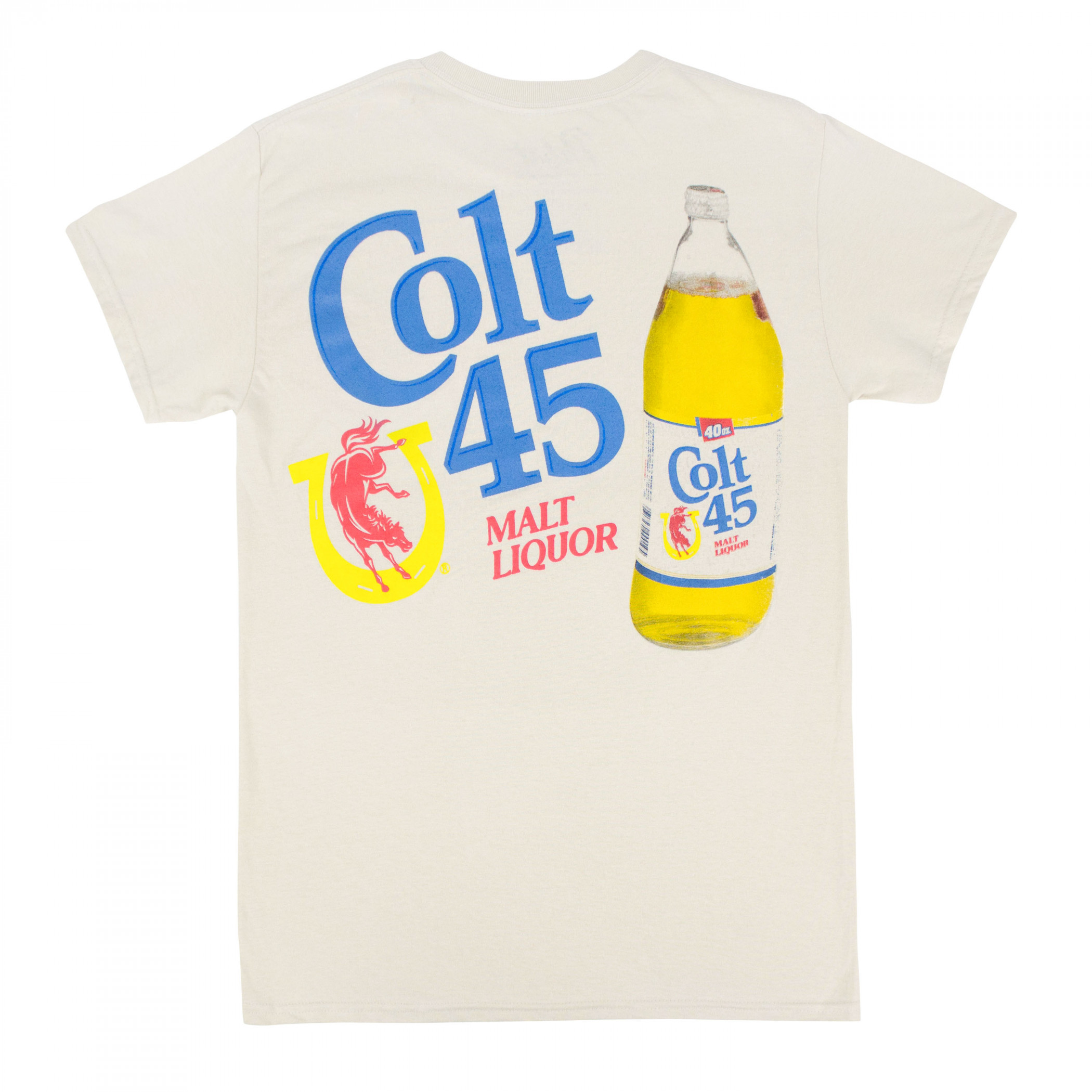 Colt 45 Malt Liquor Beige Colorway Front and Back Print T-Shirt